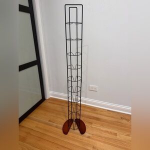 Atlantic Wire Frame Media Tower Storage Rack Wide Stable Base Black Metal CDs